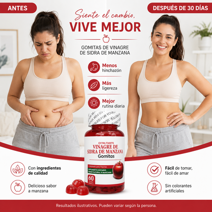 Gummies de Vinagre de Manzana para Digestión y Adelgazamiento – Gomitas Keto Detox 65 Unidades