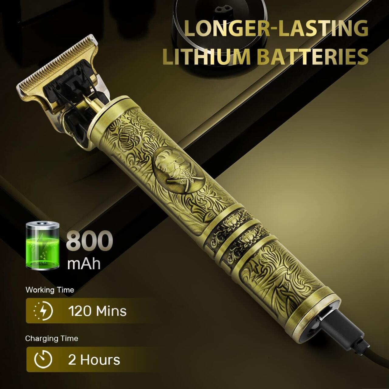 Juego de Corte de Pelo Profesional Inalámbrico Recargable con Motor de 7000 RPM GreenLyca