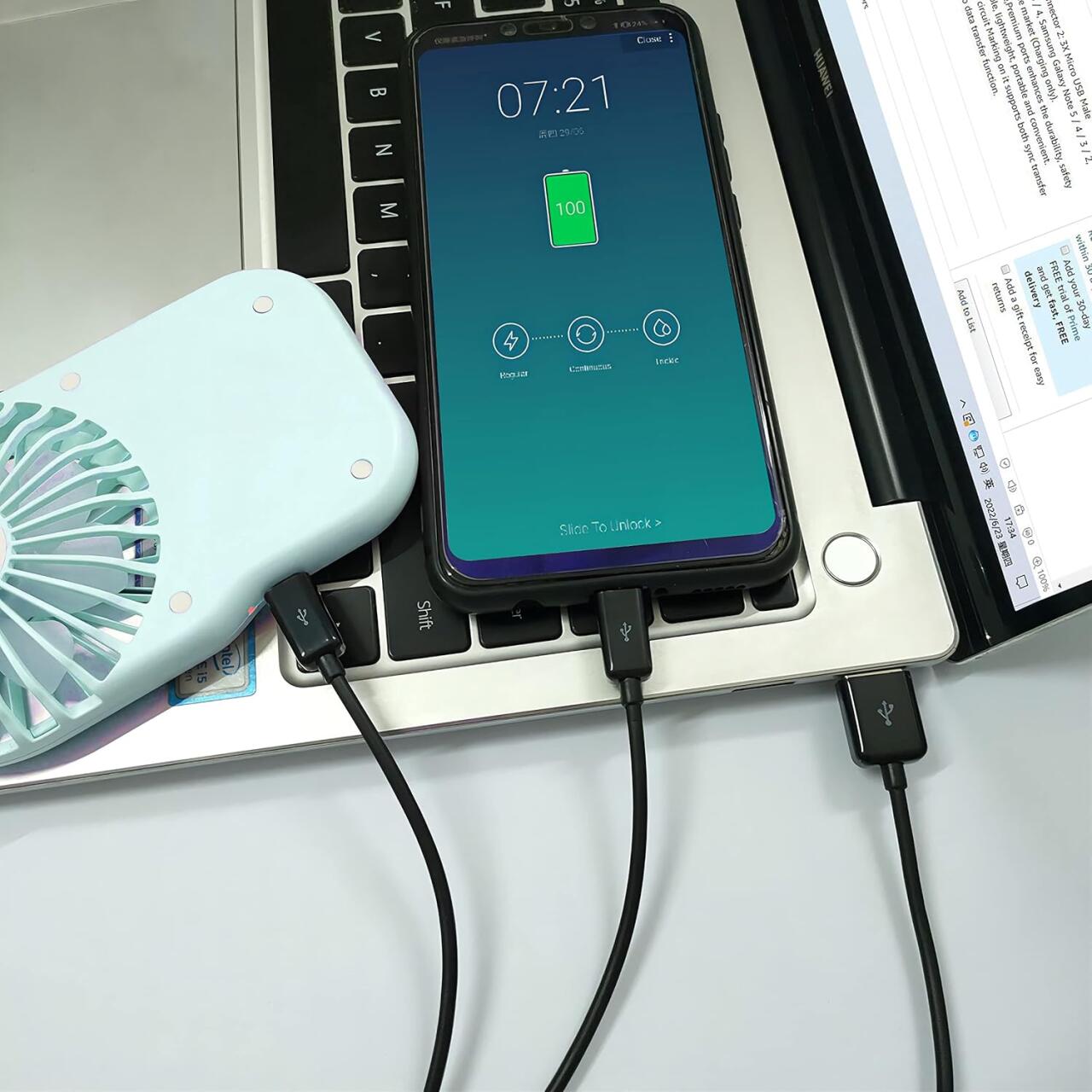 Cabo USB 2 em 1 3A 1.2M
