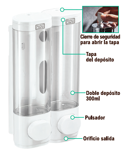 Dispensador de jabón doble