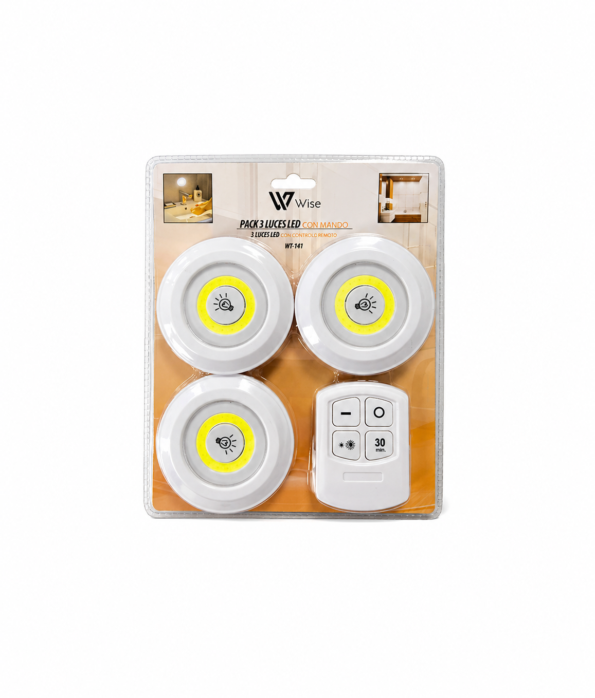 Pack de 3 Luces LED Adhesivas con Mando a Distancia