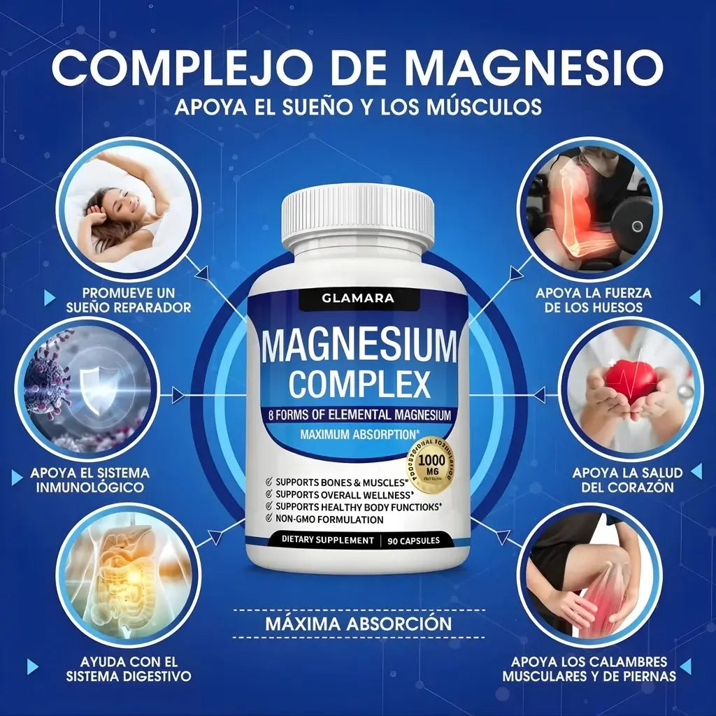 Suplementos de Magnesio 90 capsulas 1000mg