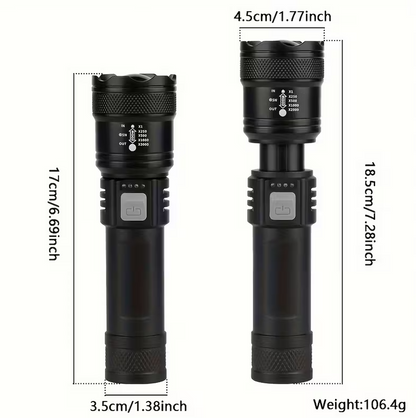 Linterna portátil, 400 mAh, pantalla LED, zoom telescópico, GL70081