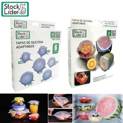 PACK 6 TAPAS SILICONA REDONDAS + 6 CUADRADAS