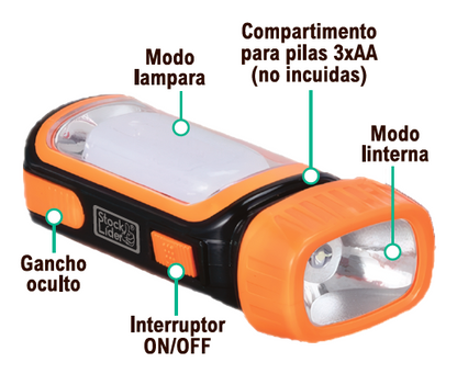 Linterna led doble 5w 500lm