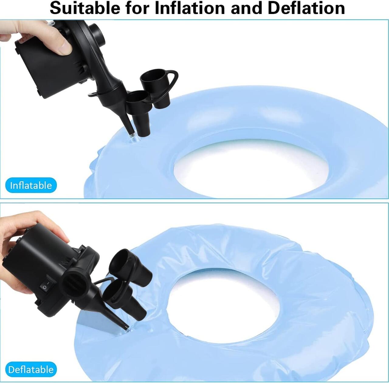 Inflador elèctric portàtil 240 V CA / 12 V CC – Bomba d'aire 2 en 1