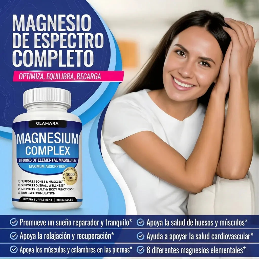 Suplementos de Magnesio 90 capsulas 1000mg
