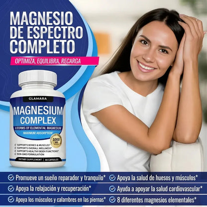 Suplementos de Magnesio 90 capsulas 1000mg