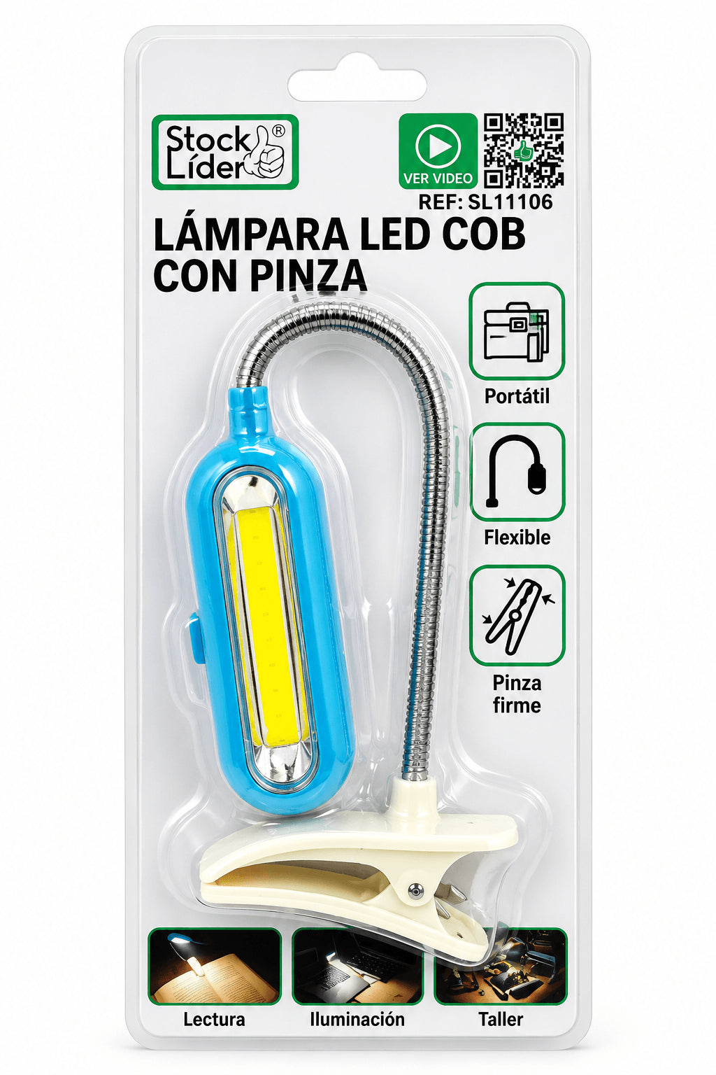 LÁMPARA LED COB CON PINZA