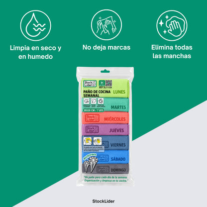 Paño De Cocina Semanal 7 Uds