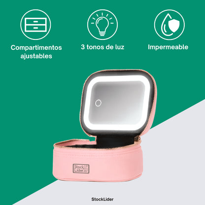 Maletín De Maquillaje Con Espejo Led