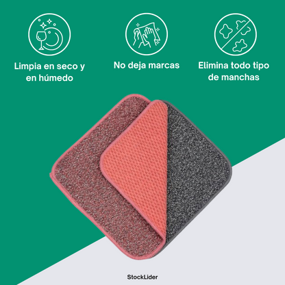 Paño limpieza doble cara microfibra-alambre