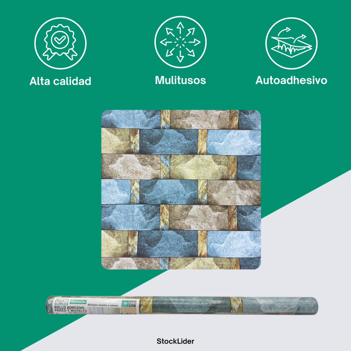 Rollo adhesivo pared y muebles 45cm x 2m