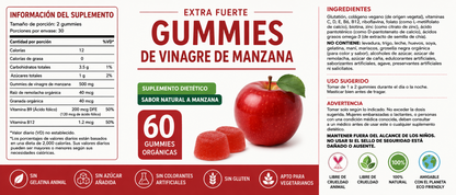 Gummies de Vinagre de Manzana para Digestión y Adelgazamiento – Gomitas Keto Detox 65 Unidades