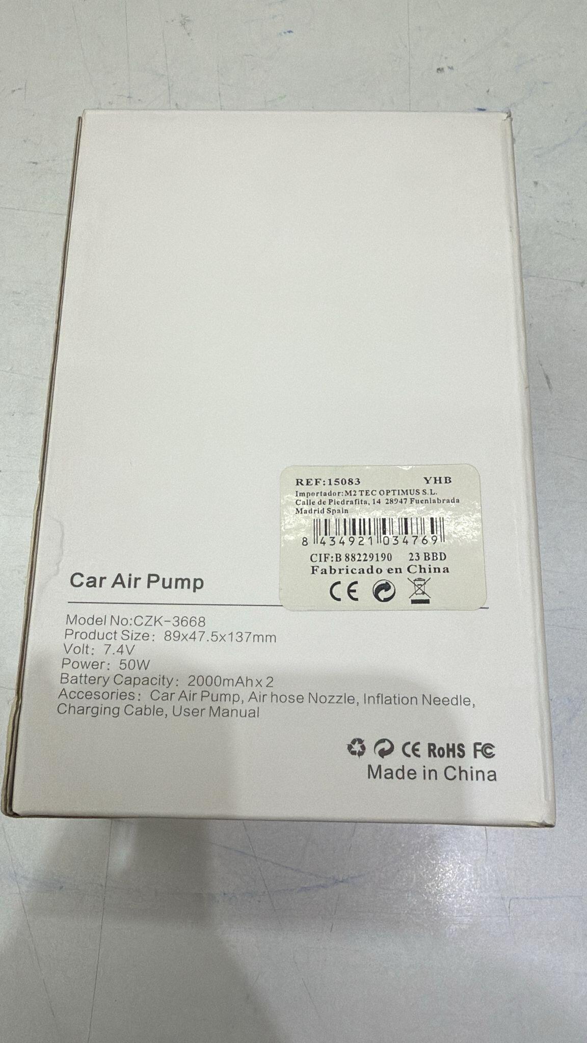 Bomba de Aire para Auto CZK-3668 – Potencia y Comodidad en tus Viajes