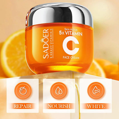 Crema Facial Blanqueadora Iluminadora 5 en 1 con Vitamina C Activa + Niacinamida – Piel Radiante en Cada Aplicación