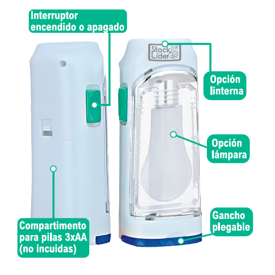 Linterna led doble 5w 300lm