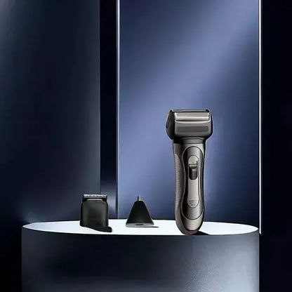 Máquina de Barbear Elétrica 3 em 1 para Barba, Nariz e Cabelo