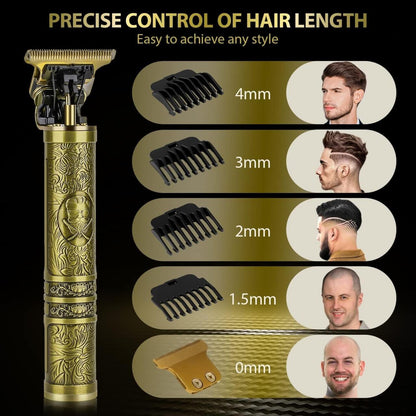 Juego de Corte de Pelo Profesional Inalámbrico Recargable con Motor de 7000 RPM GreenLyca