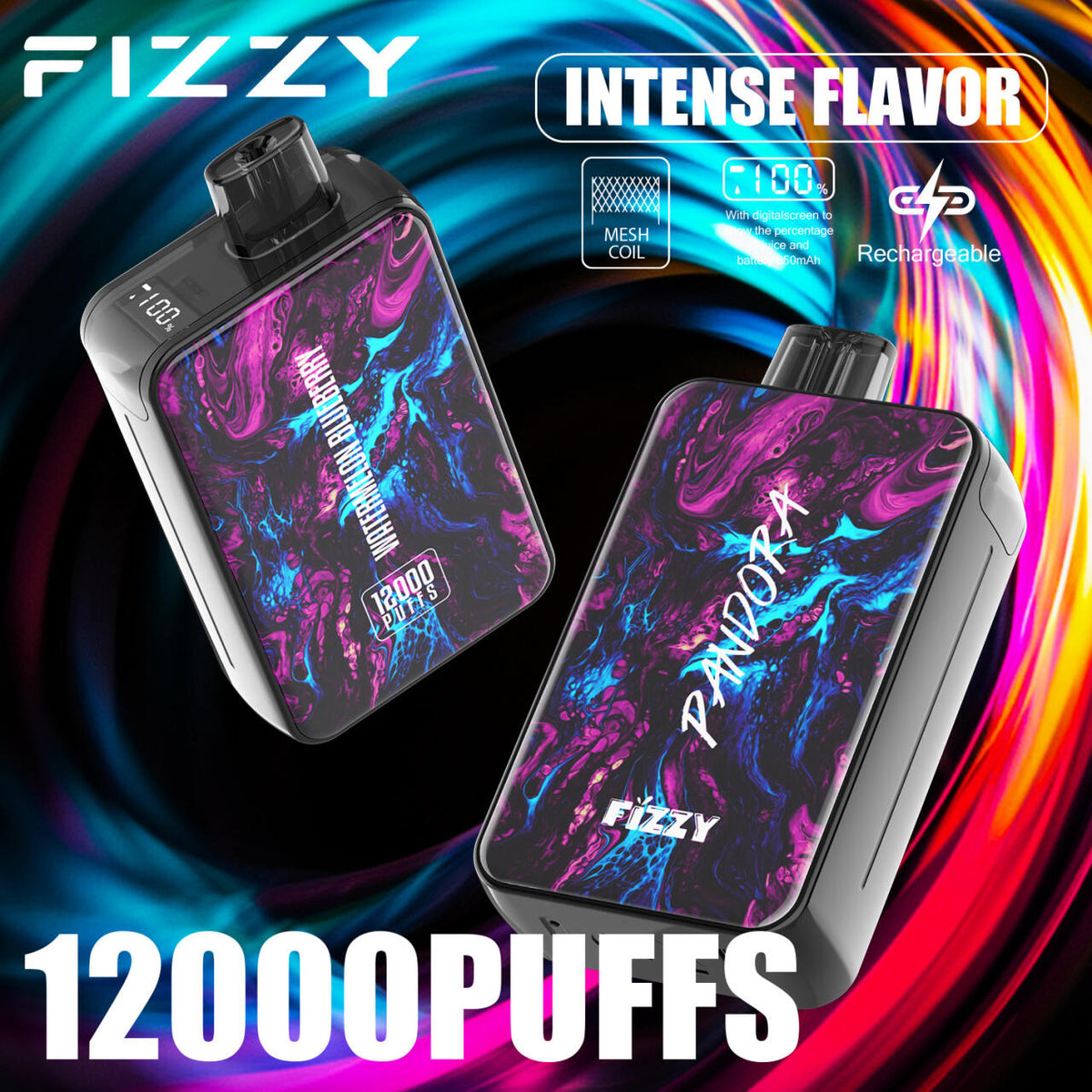 Pods Desechables Fizzy Pandora 12000 Caladas Vape