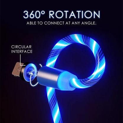 Cable Usb Con Luz, Iman 3 En 1