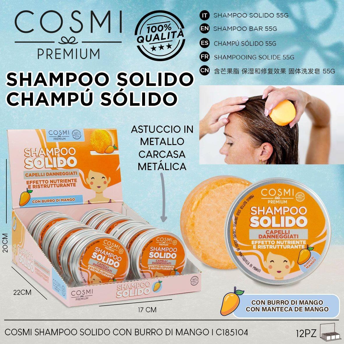 🍃 Champú Sólido de Mango 55g – Limpieza Natural, Aroma Exquisito y Cero Plástico