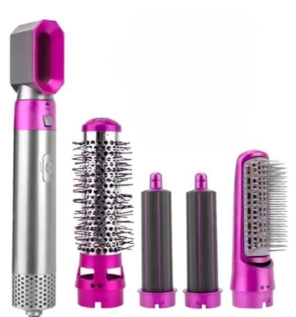 Cepillo Secador de Pelo 5 en 1 con Iones Negativos y Accesorios Intercambiables