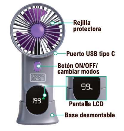 Ventilador portátil con base