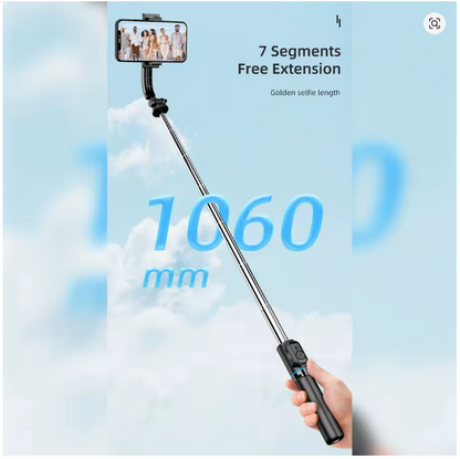 Trípode y selfie para móviles, control remoto Bluetooth, con rotación de 360°, 1060 mm de longitud. C01