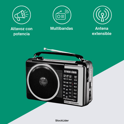 Radio Portátil Con 4 Bandas Am-fm