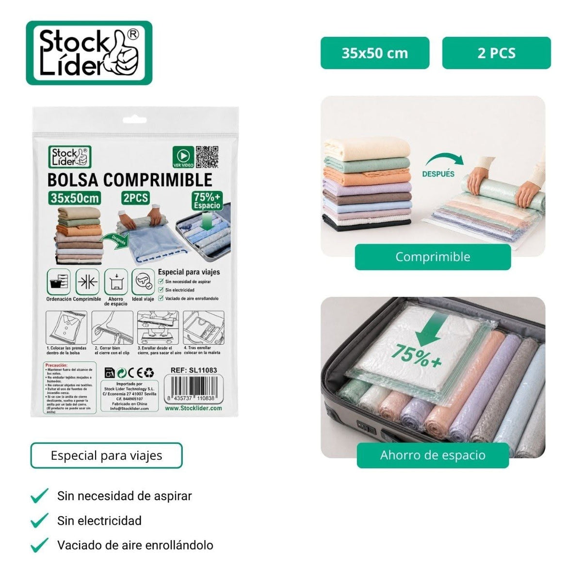 BOLSA COMPRIMIBLE 35X50