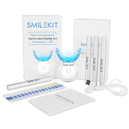 Kit de branqueamento dentário recarregável, gel de 4 unidades, acelerador de lâmpada LED