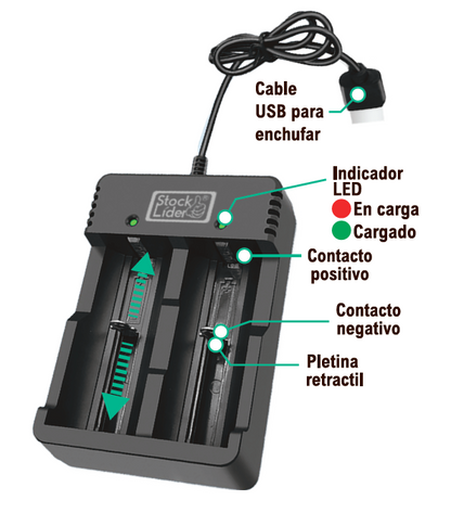 Cargador para pilas 3.7 V