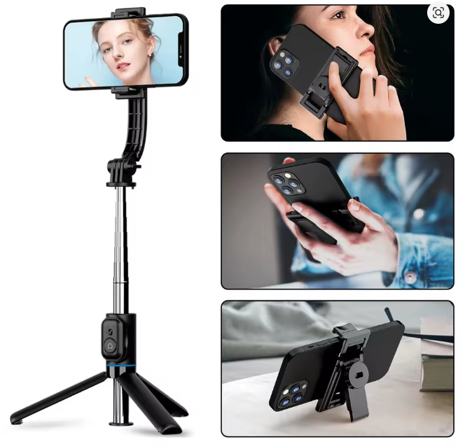 Trípode y selfie para móviles, control remoto Bluetooth, con rotación de 360°, 1060 mm de longitud. C01