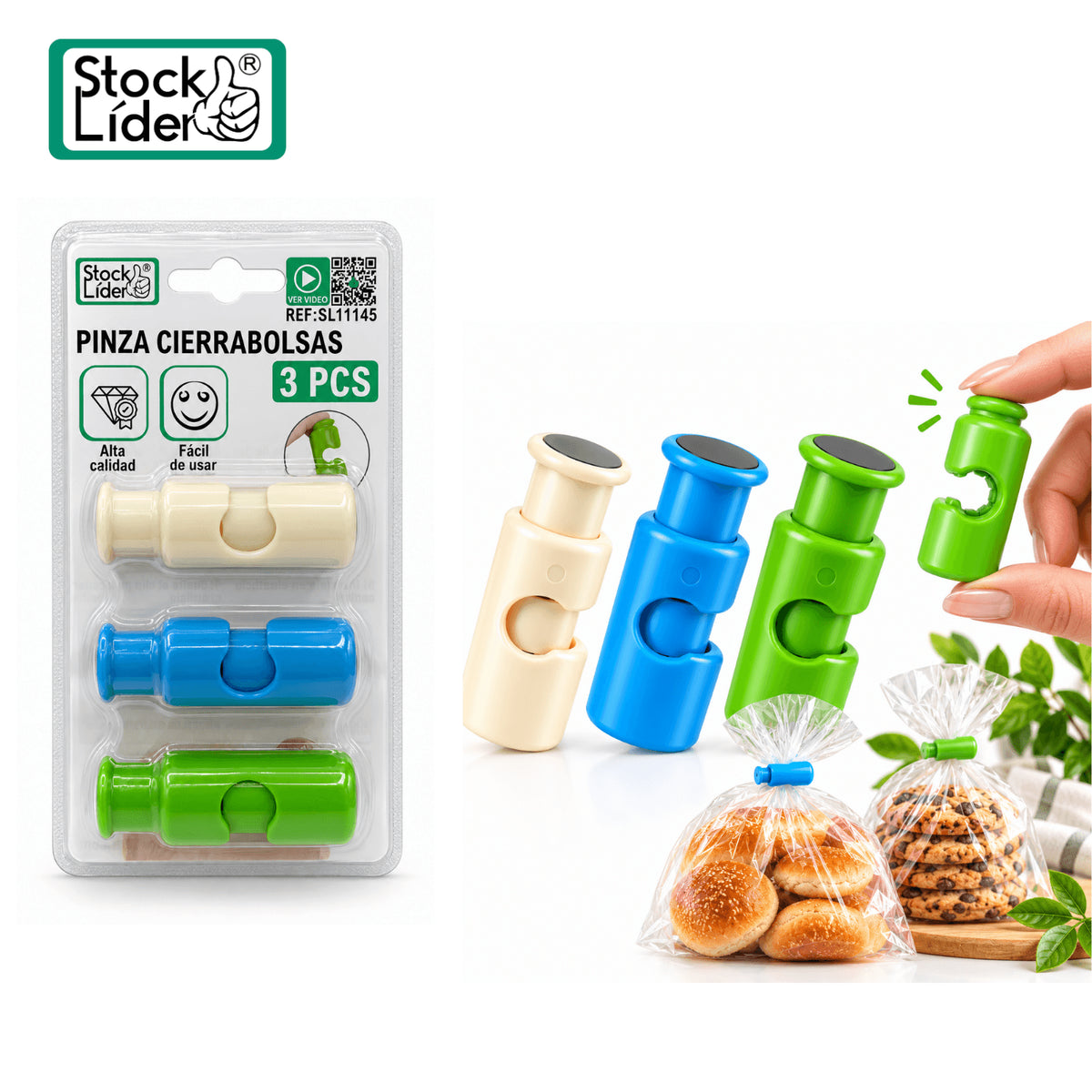 Pinza Cierra Bolsas 3 Pcs
