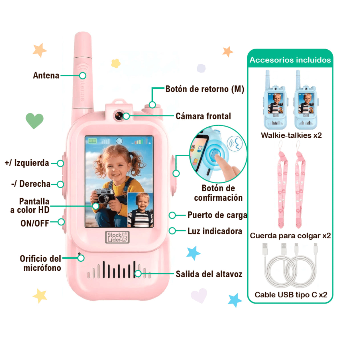 Walkie-talkies Con Pantalla Para Niños