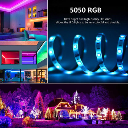 Tira Led Rgb 5m Con Mando Y Aplicación Movil
