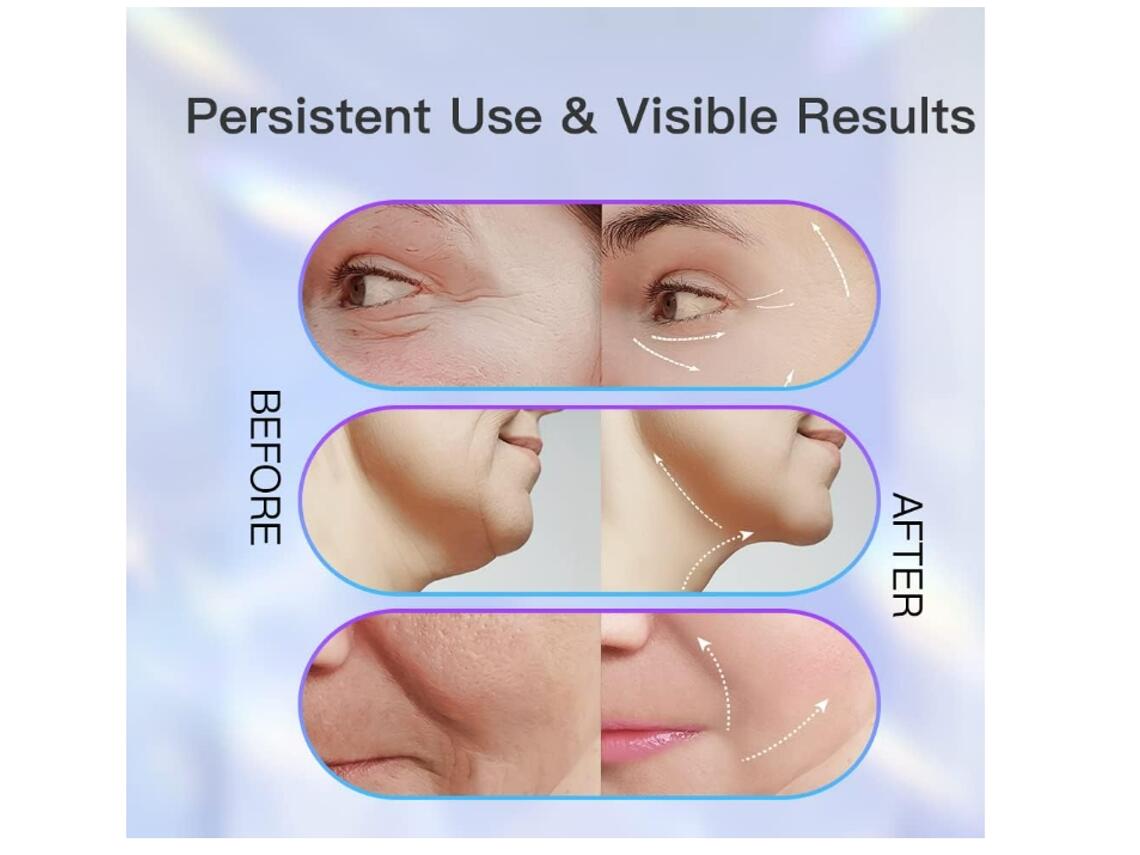 Massatjador facial lífting EMS - Dispositiu Facial de Neteja amb 3 Llums LED