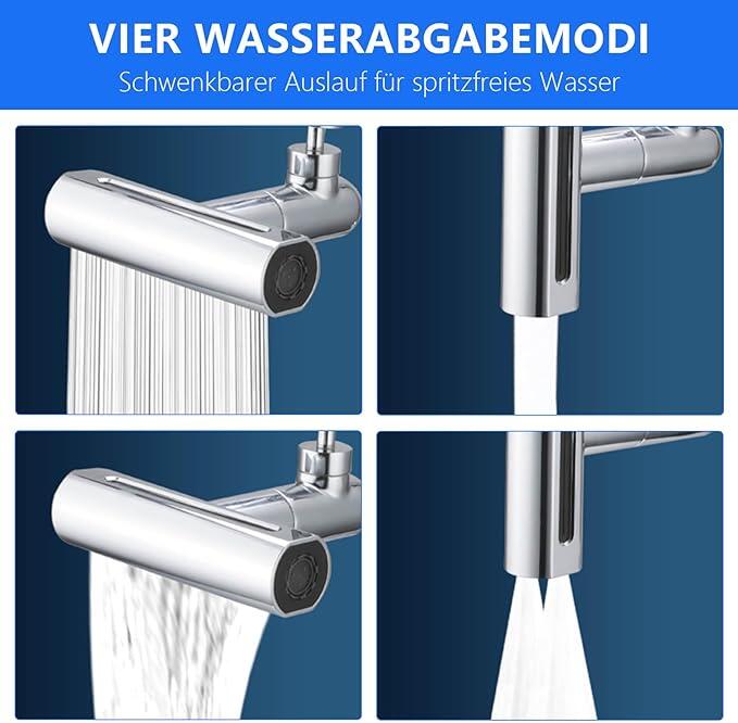 Torneira Giratória Com Cascata Para Extensão 4 em 1