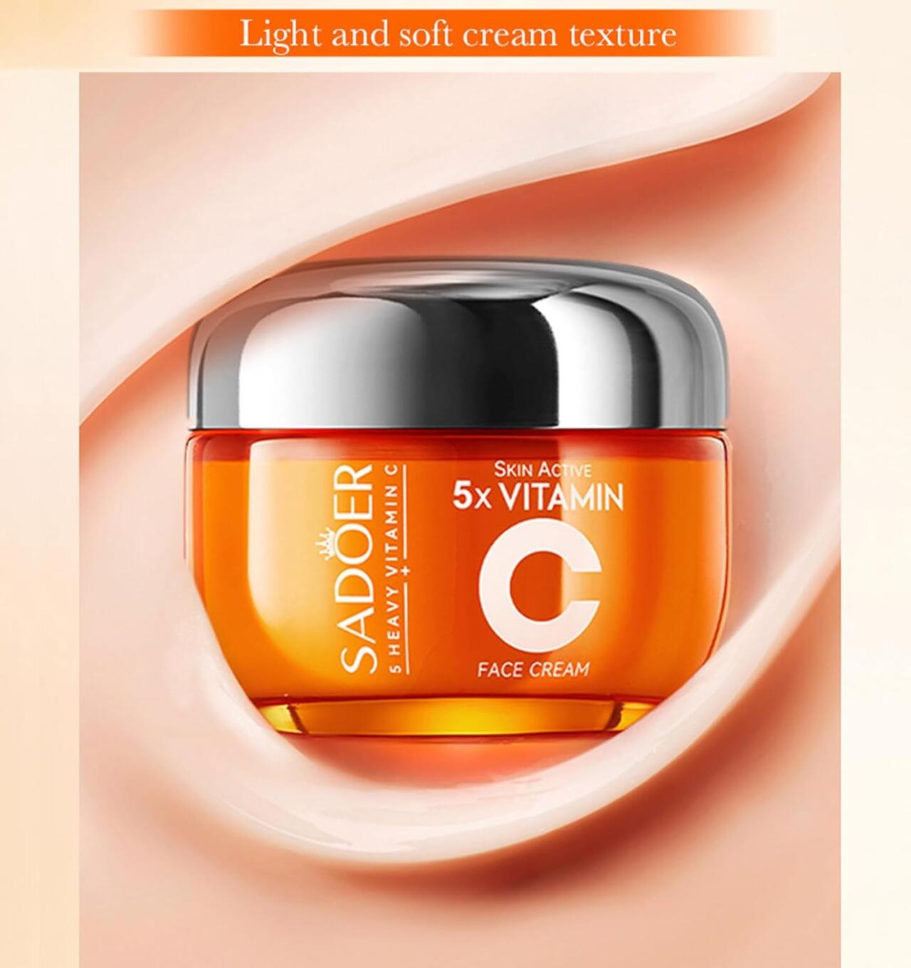 Crema Facial Blanqueadora Iluminadora 5 en 1 con Vitamina C Activa + Niacinamida – Piel Radiante en Cada Aplicación