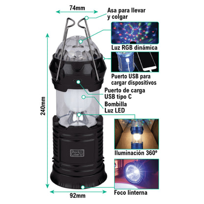 Lámpara Camping Con Bola De Luz