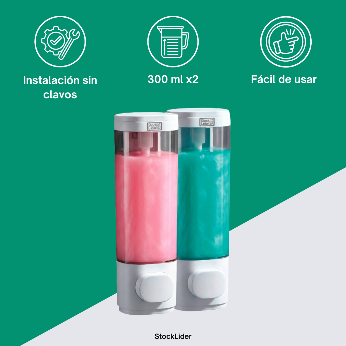 Dispensador de jabón doble
