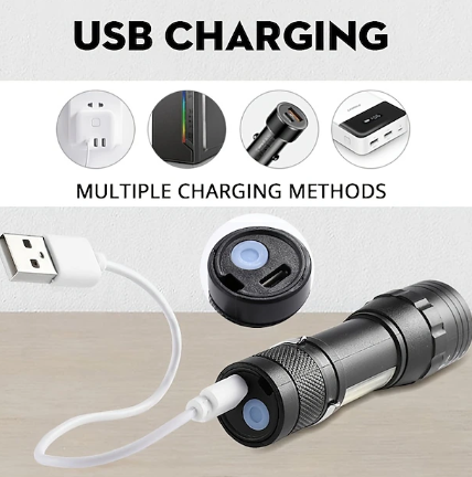 Mini linterna recargable zoom