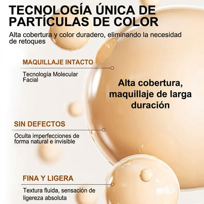 Base Espectral Media 4 en 1 – Impermeable, Larga Duración, SPF50 y Cobertura Total