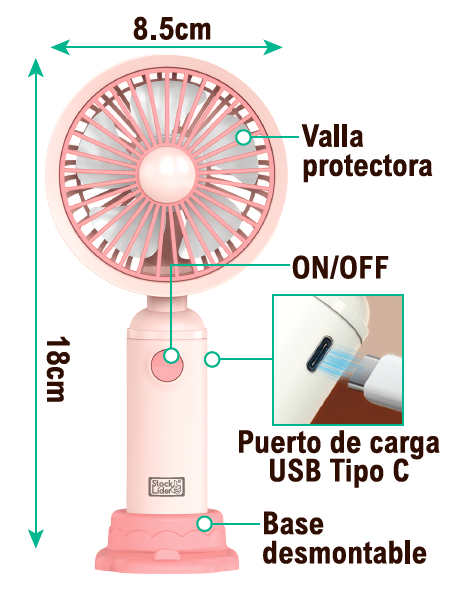 Ventilador portátil con base