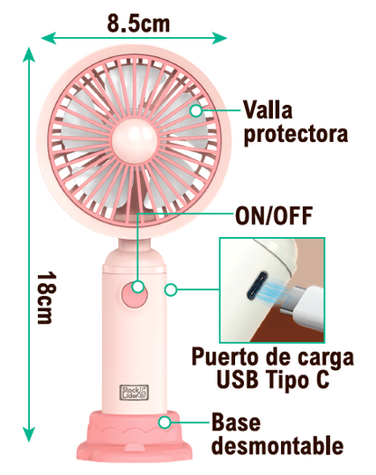 Ventilador portátil con base
