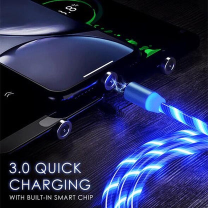 Cable Usb Con Luz, Iman 3 En 1