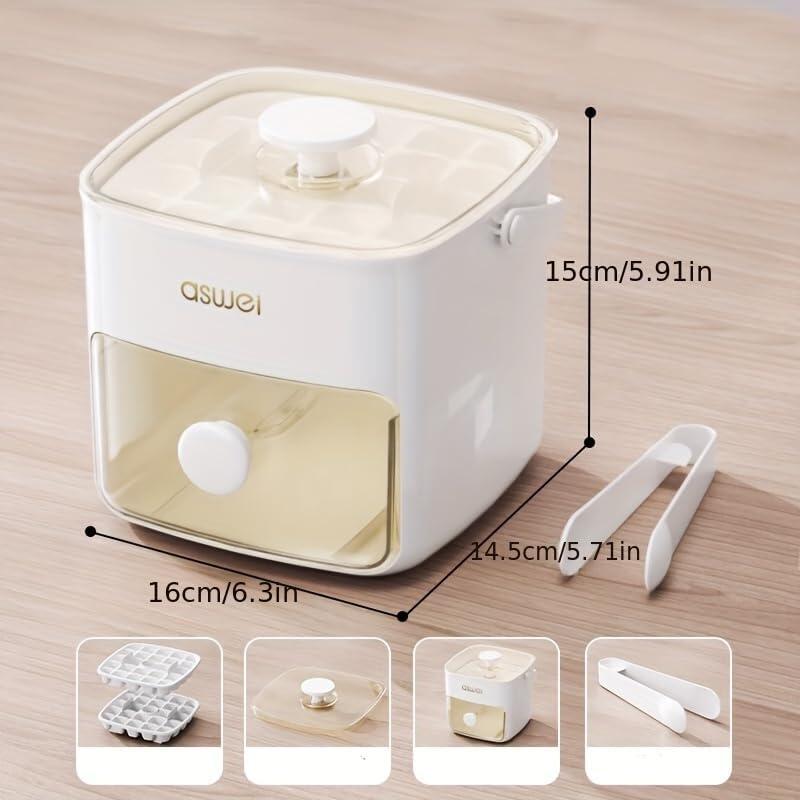 Máquina para Hacer Cubitos de Hielo 2 en 1 con Bandeja y Tapa – Práctica, Moderna y Eficiente