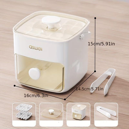 Máquina para Hacer Cubitos de Hielo 2 en 1 con Bandeja y Tapa – Práctica, Moderna y Eficiente