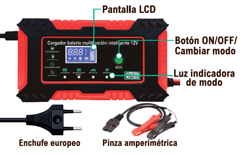Cargador de batería multifunción